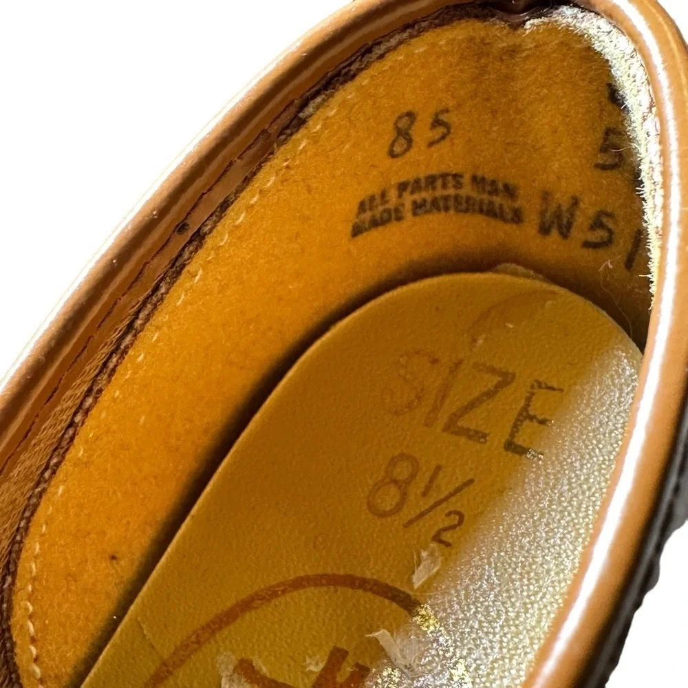 Robinson Crusoe Vintage Toddler Leather Dress Shoes Medallion Etch Size 8.5